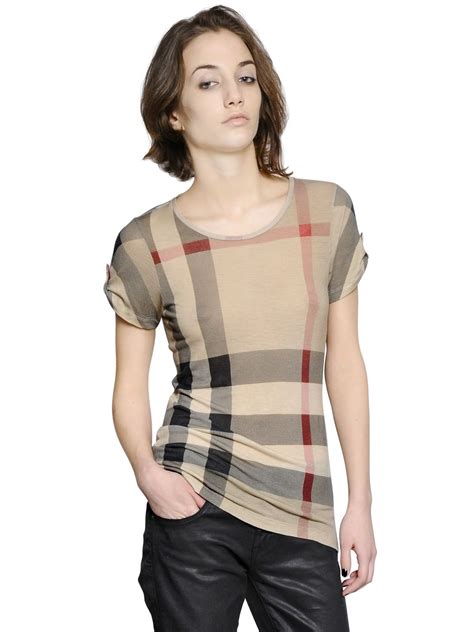 women's burberry check t shirt|burberry button up shirt.